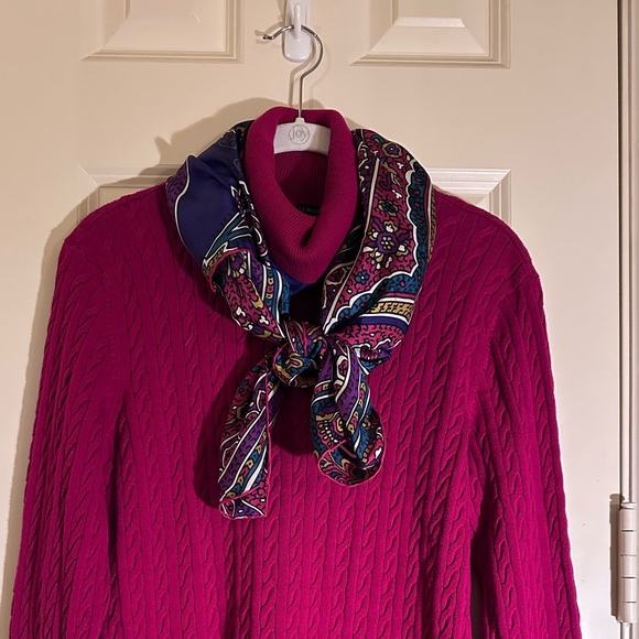 Talbots Dark Raspberry Turtleneck Sweater - Picture 3 of 10